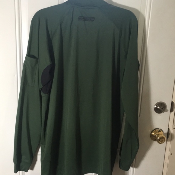 Ironclad green long sleeved two button polo shirt pocket on sleeve size Large - Picture 2 of 8